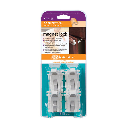 Magnet Lock and Key Adhesive Mount 4 Locks and Key